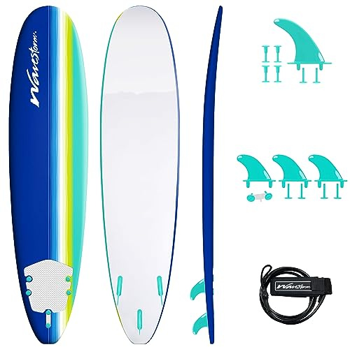 WAVESTORM 8ft Premium Classic Longboard Surfboard,BLT,8 Feet x 22.5 Inch x 3.25 Inch