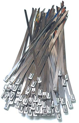 10 Stück Edelstahl Kabelbinder 300mm x 4,6 mm Stahlkabelbinder Stahlband Hitzeschutzband V2A 304