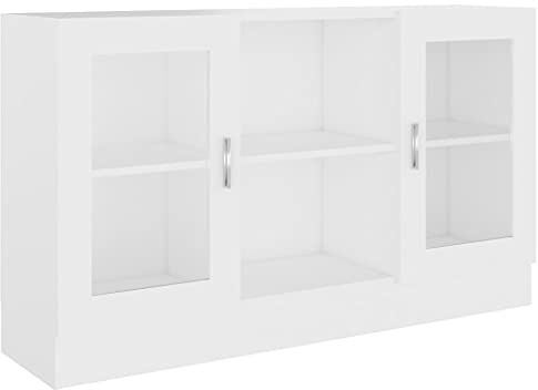 vidaXL Vitrina Armario de Libros Revistas Estante Estantería Soporte Almacenamiento Oficina Hogar Casa Decoración de Madera Contrachapada Blanco