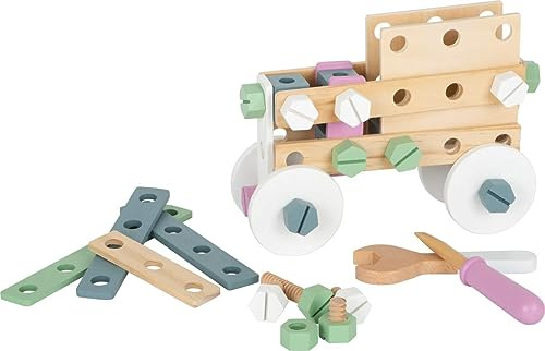 small foot Konstruktionsset Nordic aus Holz, kreativer Bausatz mit Werkzeugen und Zubehör, ab 3 Jahren, 11875
