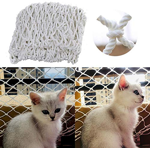 DHGTEP Balkon Geländer Treppe Schutz Netz Kind Sicherheit Netz Baby Zaun Haustier Hund Katze Schutznetz Indoor Outdoor (Color : Weiß, Size : 6mx7m)