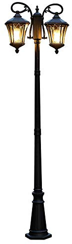 NZDY Outside Rainproof Glass E27 Socket Column Light Traditional Victoria Landscape Waterproof Outdoor Pillar Post Lantern Patio Villa Garden Balcony Gate Street Light