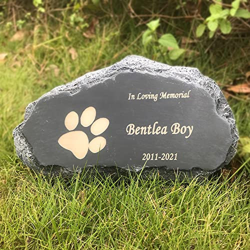 CUDMORERBE Pietra commemorativa personalizzata per animali domestici, pietra tombale per animali domestici, pietra tombale da giardino, nome e data personalizzabili per cani, gatti, conigli, criceti