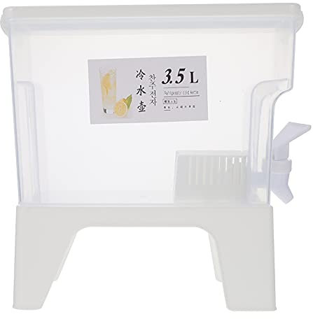 HEMOTON Jarra Dispensadora De Bebidas Frías De Gran Capacidad Blanca Para Nevera Accesorio Para Preparar Tés y Zumos Verano
