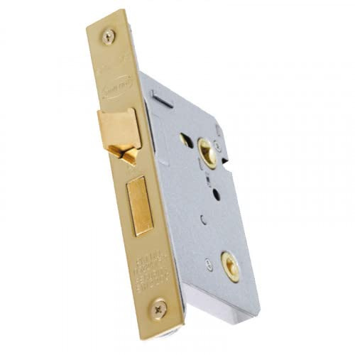 UAP Mortice Bathroom Lock 65mm - Mortice Door Lock Thumbturn Locking Door Security for Bathroom, Door Latch Mortice Lock for Internal Wooden Doors (Evershine Brass - 65mm)