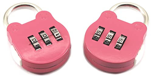 Colore casuale 2 pz carino piccolo lucchetto a combinazione con codice 3 cifre, lucchetto con password per armadietto, cassetto valigia, zaino palestra, scuola, bicicletta, borsa da viaggio