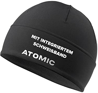ATOMIC ALPS TECH Beanie - Schwarz - Skimütze für Langlauf & Tourengehen - Mützen aus dehnbarem Material - Mütze mit integriertem Schweißband - Schnell trocknende Wintermütze