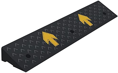 JKIOOW Bordsteinrampen aus Gummi, Robuste Schwellen Rampen, Tragbare Schwellenrampe for Auffahrt, Gehweg, Rollstuhl, Auto, LKW, Fahrrad, Roller, Motorrad (Size : 100 * 25 * 4CM/39 * 9.8 * 1.5in)
