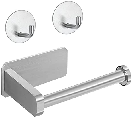 Nutabevr Toilettenpapierhalter Ohne Bohren,Edelstahl Toilettenhalte, Wandmontage Klopapierhalter,Selbstklebend Toilettenpapierrollenhalter für Badzimmer and Küche