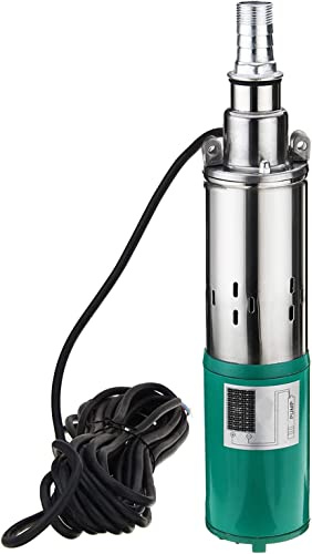 Pompe de puits submersible solaire à puits profond en acier inoxydable 370W 24V, débit maximal 1,2 m3 / h, tête maximale 46 m, adaptée à l'irrigation et à l'arrosage des terres agricoles du jardin