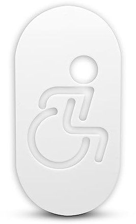 DOJA Barcelona | Aseos Discapacitado | Blanco | 160 x 80 mm | Pack 1 | Letrero Puerta Baño Metacrilato | Señales Baño para Oficina, Locales, Restaurante, Escuela | WC