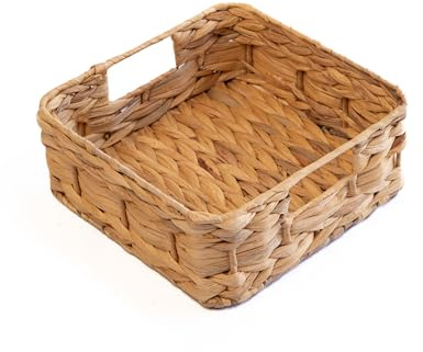 Arthur Cameron Water Hyacinth Square Storage Basket 25x25x10cm (Small)