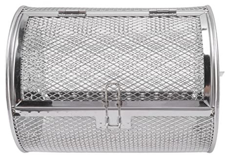 Paniers à Griller Roulants, Cage De Gril En Acier Inoxydable, Grille De Barbecue Ronde En Maille, Cage Cylindrique De Barbecue, Accessoires De Cuisson Pour Légumes à Noix Séchées Aux Cacahuètes(B)