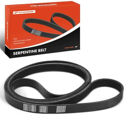 A-Premium 96.61 Inch Serpentine Belt Compatible with Ford, Jeep, Dodge, Chevy, GMC, Chrysler, Mercedes-Benz, Land Rover, Cadillac, Kia, Jaguar, Lincoln, Audi - F-150, Cherokee, Grand Caravan, Tahoe
