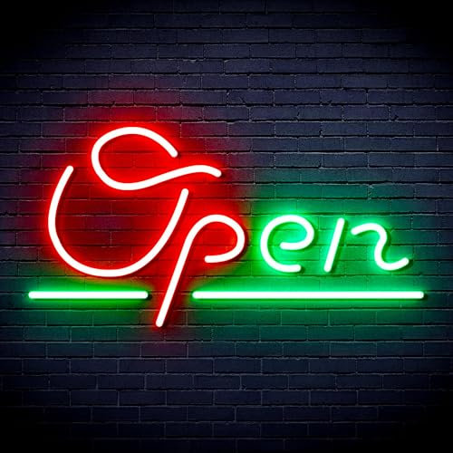 ADVPRO Open Sign Flex Silikon-LED-Neonschild – Grün & Rot – st16s43-fnu0078-gr