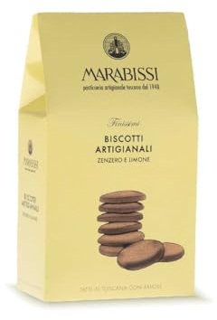 Marabissi® | Biscotti Artigianali Zenzero Limone | Biscotti Pasticceria Toscana | Astuccio Biscotti Limone Zenzero - 200 Gr