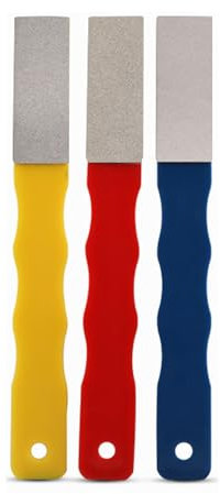 Supkeyer 3Pcs Diamond Sharpening Hones Sets, Color Coded Diamond Sharpening Hone Knife Sharpener Set, 3Grits #220,400,600 Flat Hand File Knife Sharpener for Hunting, Outdoor