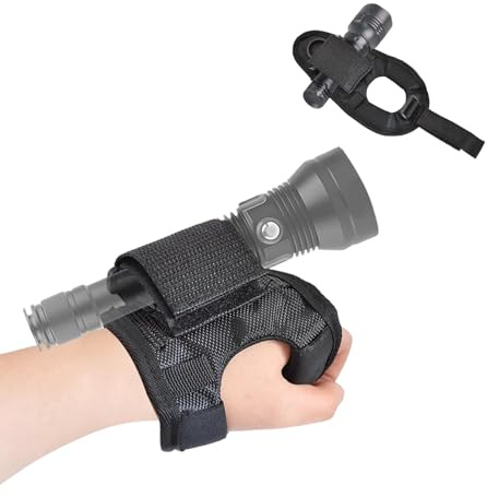 Hominas Taucher Taschenlampe Handschuhe Hände Frei Handgelenk Taschenlampen Holster Verstellbar Tauchlampen Armhalterung Verdicktes Nylon für Tauchen Schnorcheln Schwimmen