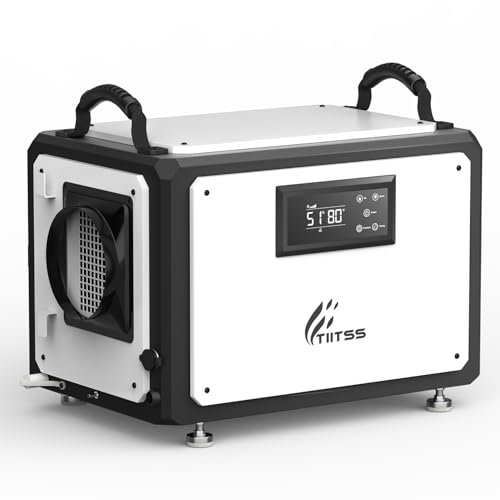Commercial Dehumidifier 120 Pint with Drain Hose for Crawl Spaces, Industrial, Basements, Garages, Dehumidifier with Pump, Portable, Compact, Large Capacity, Auto Defrost, Memory Restart
