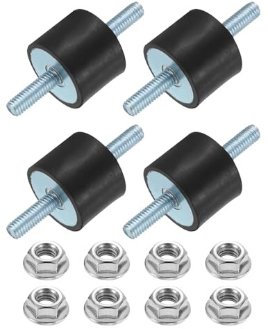 LetCart 4 Stück M6 Stecker Buchse Gummihalterungen, Antivibrationsdämpfer aus Gummi, Silentblock M6, Anti Vibrations Gummi Isolator Halterung M6*18mm für Auto Motor