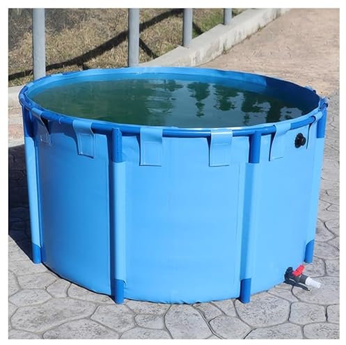 Fischteich aus Segeltuch, groß, zusammenklappbar, Wasserspeicher für Koi-Haltebecken mit Halterung, oberirdischer runder Pool für landwirtschaftliche Bewässerung (1,8 x 0,8 m)