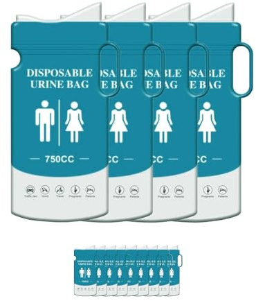 JRSHIRLEYLTD 13 Stück Tragbares Urinal für Männer, Einweg-Urinbeutel mit Griff, Notfall-Toilettenbeutel, Reise-Urinal für Männer, Frauen, Schwangere, Patienten, Kinder, Reisen, Auto, Camping, Wandern