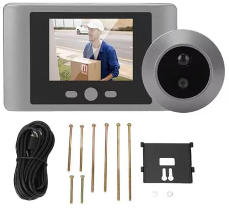 Mini judas intelligent sans fil avec détecteur de mouvement PIR - Sonnette vidéo - Vision nocturne infrarouge - 7,1 cm - 2000 mAh