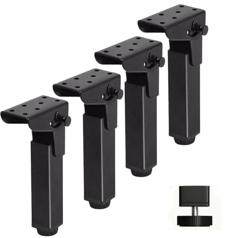 XINGWANGG 4 Stück Metall Möbelfüße,Schwarz Klappbare 90 Grad Tischbeine,Höhenverstellbar 0-10mm Schrankfüsse,für Esstisch Möbel Sofa Tisch Schrank,Mit Schrauben (70cm)