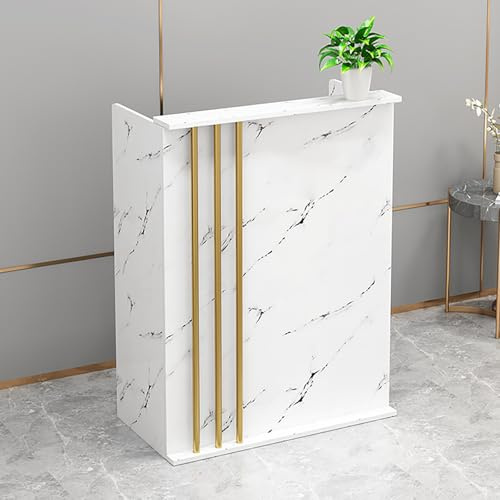 Moderner Empfangstresen mit Theke für Salon, Kasse, Büro, klein, weiß, Empfangstresen (80 cm)