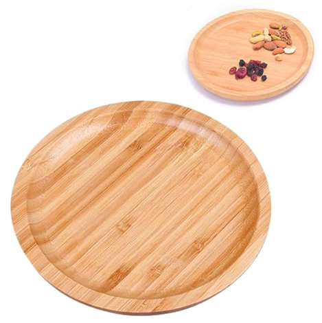 Helweet Plateau de Service, Plateau En Bambou, Palettes En Bois, Palettes de Lit Petit Déjeuner, Fast Food Tray, Decorative Plaque pour Nourriture, Tasses, Bijoux, Pots de Fleurs, Café