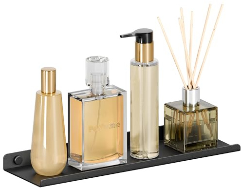 Minismus Mensola da Muro – Mensola Galleggiante Acciaio Inox con Bordo Anticaduta – Per Bagno, Cucina, Soggiorno, Ufficio E Altro – Facile Installazione a Parete, Capacità Fino a 10 kg (300mm X 90mm)