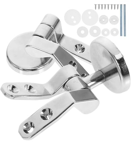 VILLFUL Set 1 Cerniere per Sedili Wc in Lega di Zinco con Chiusura Ammortizzata Kit di Sostituzione con Viti per Coperchi Wc Installazione Rapida e Fissaggio Stabile per Bagno