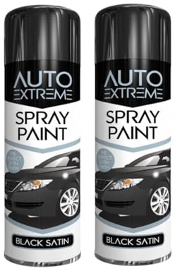 PRICE BEATER Black Satin Finish Spray Paint, Smooth and Attractive Appearance, Elegant Finish, Quick Spraying, Long-Lasting Protection, Ideal for Wood, Metal, Plastic & Glass, 400ml (2 pcs)