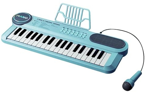 Tastiera Giocattolo | Elettronico 37 Tasti | Tastiera Giocattolo Musicale Ricaricabile USB | Portatile con Microfono Regolabile per Bambini E Ragazze, Compleanno, Natale, Riproducc