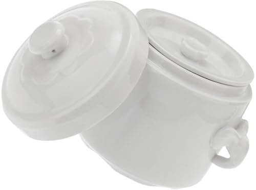 Veemoon Olla para Guisar de Cerámica con Tapa, Cuenco para Sopa de 620 Ml, Resistente al Vapor, Apto para Cocina y Servir, Adecuado para Guisos y Calentar Alimentos