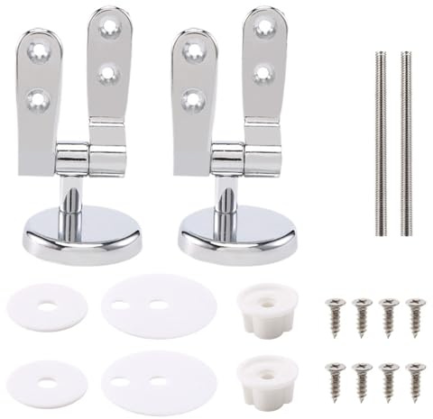 Cerniere di ricambio for sedile WC in lega, set supporti cromati con viti fissaggio for accessori Cerniere Tavoletta Wc