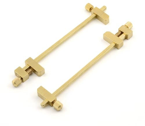 Solid Brass Miniature Bar Clamps, 3/4 Inches Long (Set of 2)