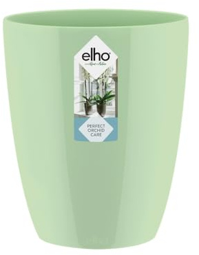 Elho Brussels Diamond Orchidee Hoch 12.5 - Blumentopf für Innen - Ø 12.5 x H 15 cm - Grün/Zartes Grün, 8141561336201, 12.5 cm