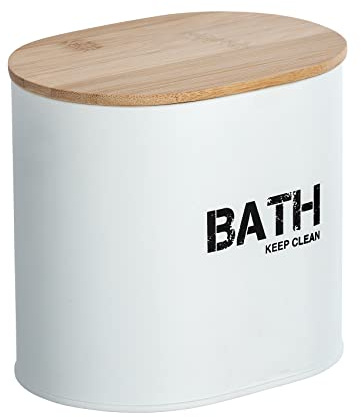 WENKO Badbox Gara mit Deckel Weiß - Aufbewahrungsbox, Badkorb, Stahl, 14.5 x 13.5 x 10.5 cm, Weiß