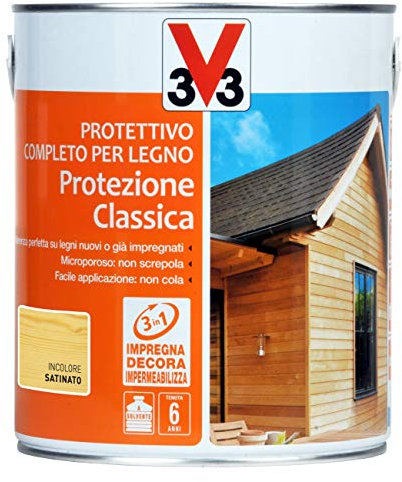 V33 Protettivo Completo per Legno a Solvente 6 Anni Protezione Classica