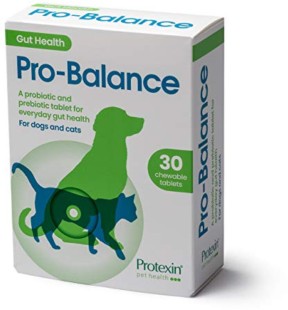 Protexin Pet Health Pro-Balance Probiotic for Dogs and Cats – Daily Chewable Probiotic and Prebiotic Tablet for Digestive Health Support – Pack of 30