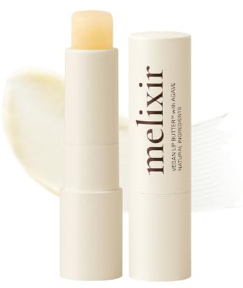 Melixir Vegan Lip Butter (12 Colors), Hydrating Lip Balm Stick, Bee-Free, Petrolatum-Free, Plant-Based, Moisturizes Dry & Chapped Lips With Shea Butter, Sheer, Natural Finish - #01 Agave(Clear)