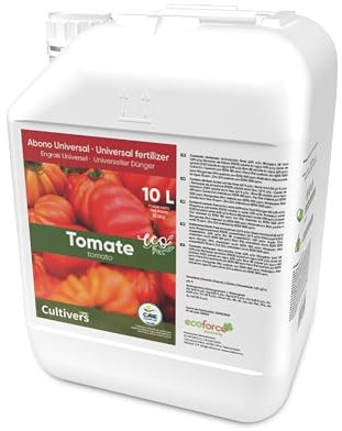 CULTIVERS Concime Liquido Biologico per Pomodori 10L. Fertilizzante Organico E Naturale al 100%, Aumenta Il Sapore E La Crescita. Aumentare La qualità E La Raccolta della Frutta