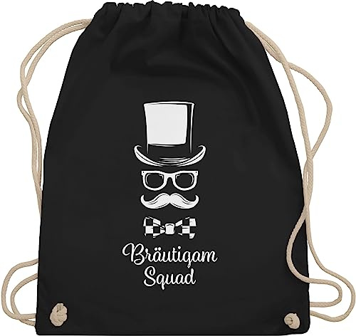 Turnbeutel Rucksack - JGA Junggesellenabschied Männer - Bräutigam Squad Gentleman - Unisize - Schwarz - bachelor party accessories polter rucksäcke jungesellenabschied team groom mit kordelzug