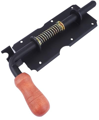 BAUSTER® Torriegel 210 mm Bolzenriegel Schubriegel Schwarz Pulverbeschichtet Torschieber Türschlossriegel Türriegel Riegel Torriegel Torschloss Holzgriff