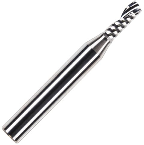 4 mm x 12 mm Nut x 1/4 Zoll Schaft Vollhartmetall Einzelflöte Spiralfräser Schaftfräser für ACM, Aluminium, PVC, Acryl und Hartholz
