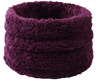 Pesaat Vinterhalsduk barn vuxna rund halsduk flickor pojkar loop halsduk tjock fleece varm tubhalsduk fluffig halsduk kvinnor män, lila