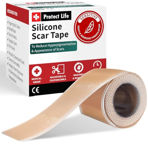 Cerotto Silicone per Cicatrici - Cerotti Silicone Cicatrici Chirurgiche Riutilizzabili - Riduce l’Aspetto di Cicatrici e Smagliature (4 x 300 cm - 1 Confezione)