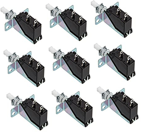 Housoutil 20pcs Self-locking Switch Straight Key Switch for Range Hood Power Two-legged Design for Range Hood Vent Installation