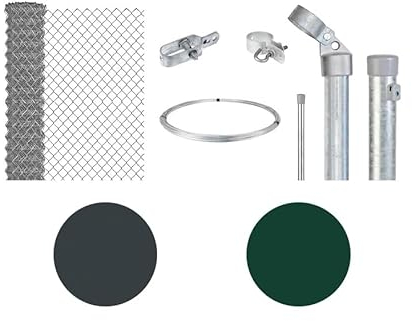 Alberts Maschendrahtzaun 150 cm als Zaun-Komplettset, zum Einbetonieren - Länge 10 m bis 100 m - Farbe grün oder anthrazit